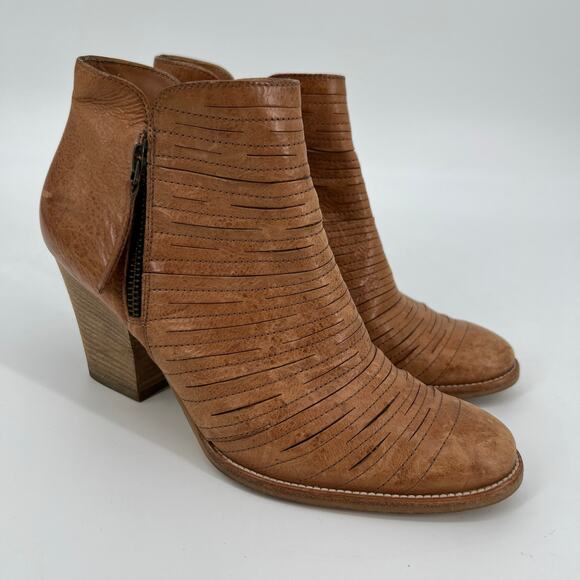Paul Green Malibu Sliced Zip Bootie UK 5 US 7.5 Cognac Brown Leather Ankle Boot - Picture 1 of 12